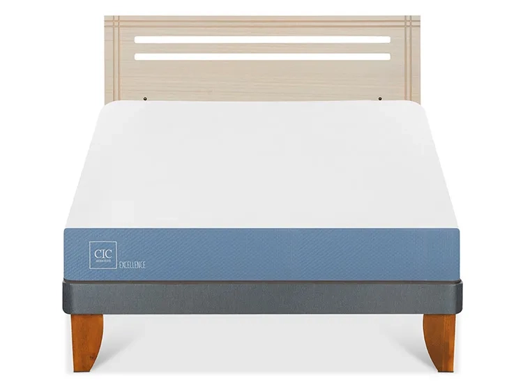 JUEGO DE DORMITORIO CIC CAMA EUROPEA EXCELLENCE BN 2 PLAZAS + RESPALDO MUNICH ALPINO - 1