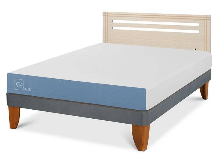 JUEGO DE DORMITORIO CIC CAMA EUROPEA EXCELLENCE BN 2 PLAZAS + RESPALDO MUNICH ALPINO - 2