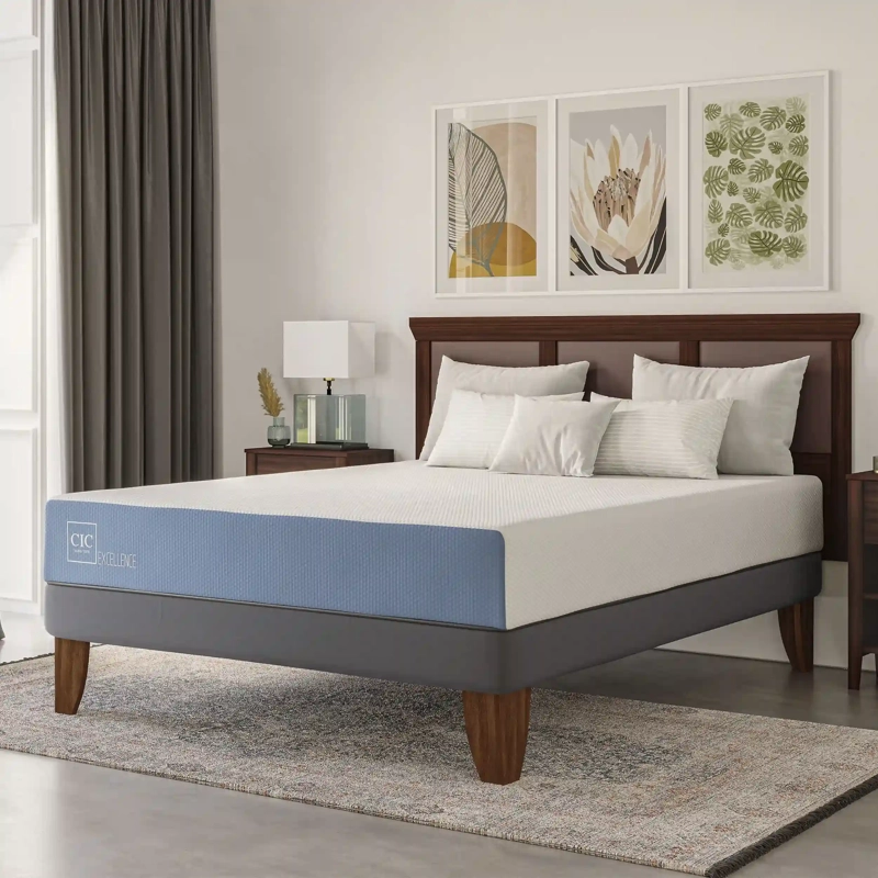 JUEGO DE DORMITORIO CIC CAMA EUROPEA EXCELLENCE BN 2 PLAZAS + RESPALDO MUNICH ALPINO - 11