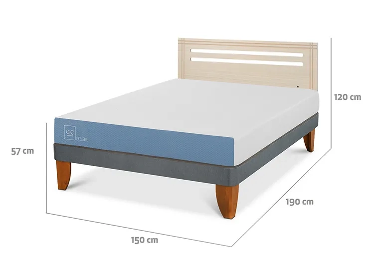 JUEGO DE DORMITORIO CIC CAMA EUROPEA EXCELLENCE BN 2 PLAZAS + RESPALDO MUNICH ALPINO - 3