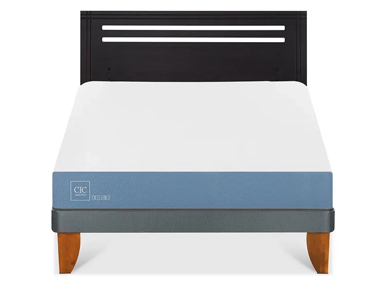 JUEGO DE DORMITORIO CIC CAMA EUROPEA EXCELLENCE BN 2 PLAZAS + RESPALDO MUNICH NEGRO - 1