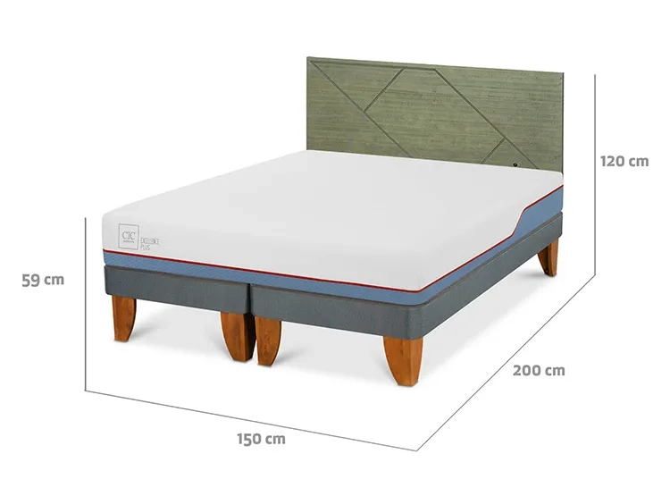 JUEGO DE DORMITORIO CIC CAMA EUROPEA EXCELLENCE PLUS BD 2 PLAZAS + RESPALDO VILLARRICA OLIVO - 3