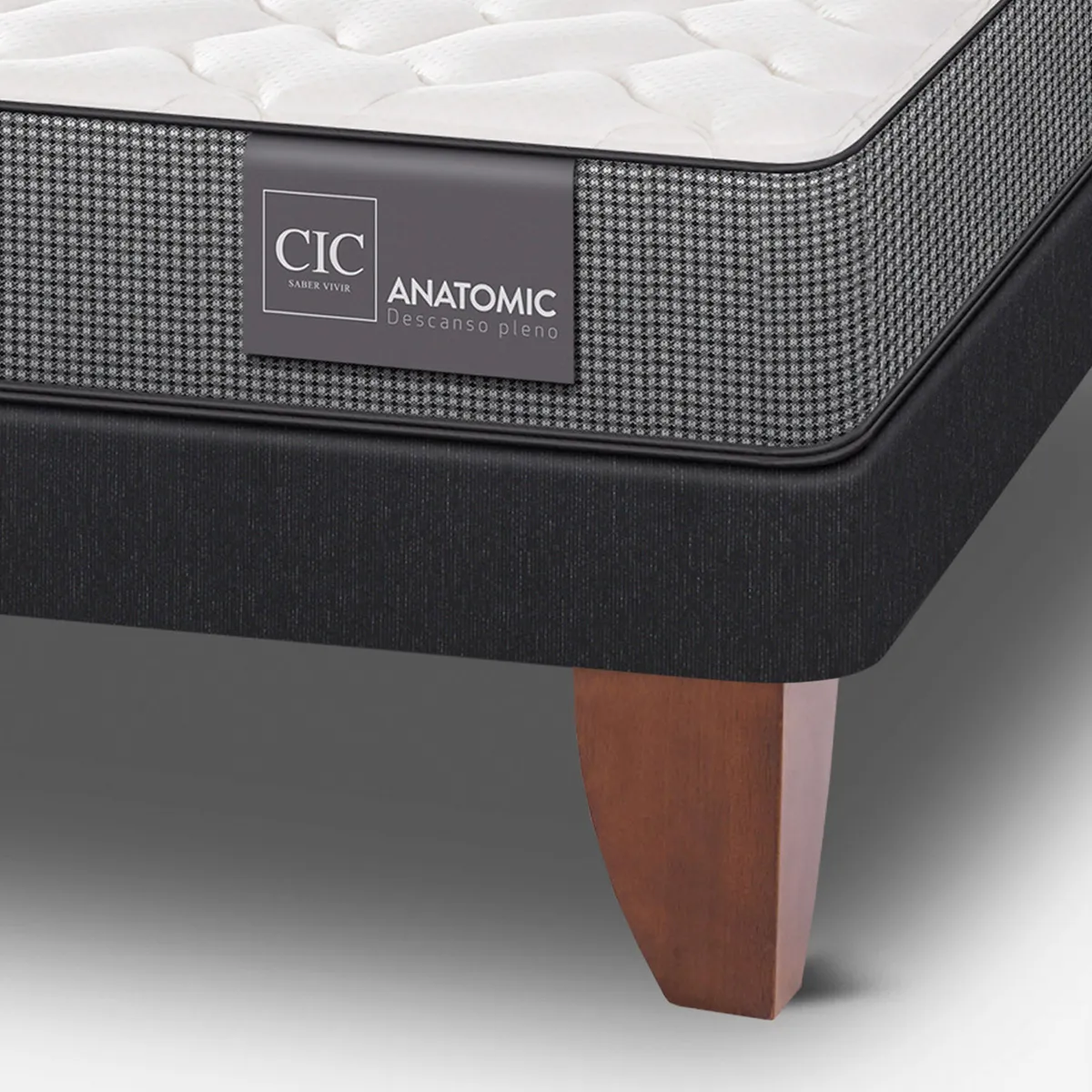 JUEGO DE DORMITORIO CIC CAMA EUROPEA ANATOMIC BD 2 PLAZAS + RESPALDO MUNICH MOSTAZA - 4