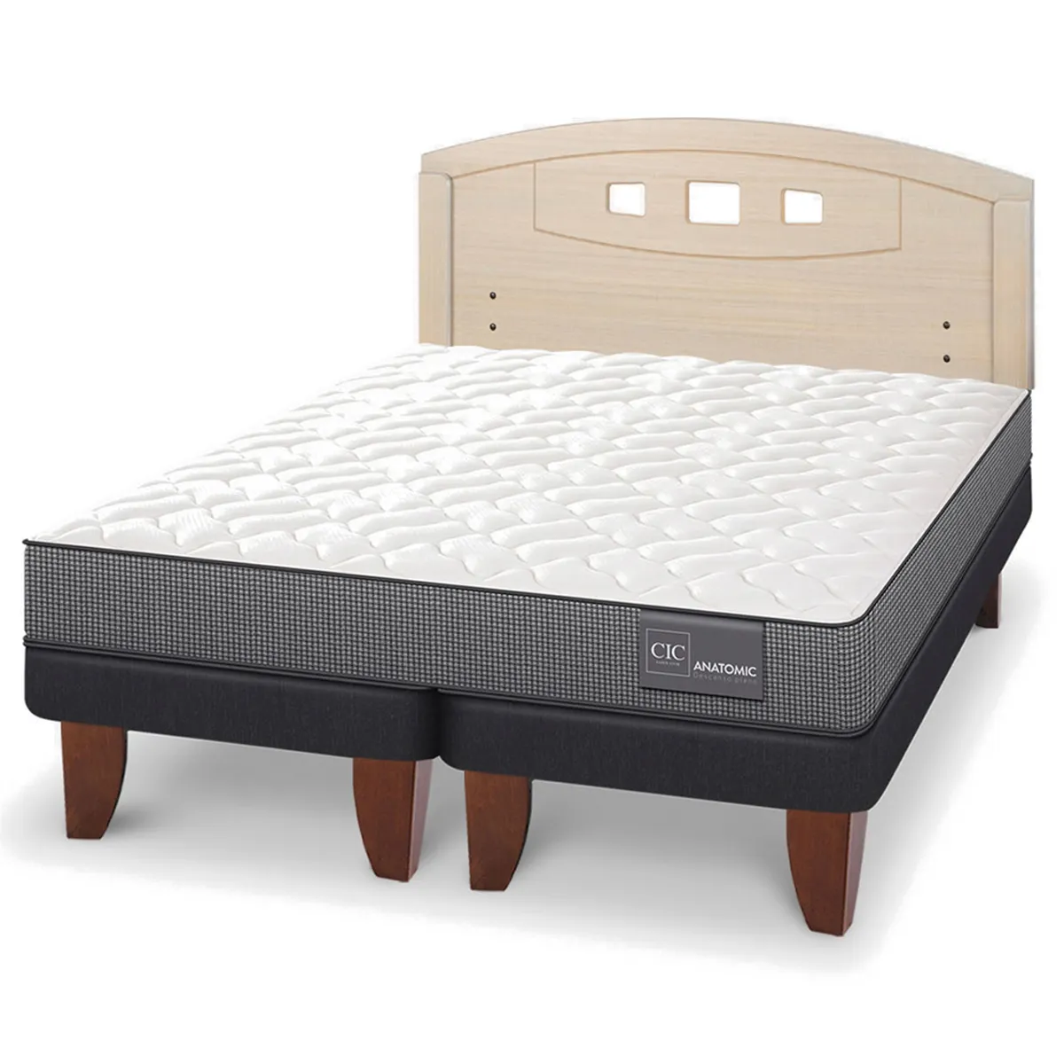 JUEGO DE DORMITORIO CIC CAMA EUROPEA ANATOMIC BD 2 PLAZAS + RESPALDO GALES ALPINO - 2