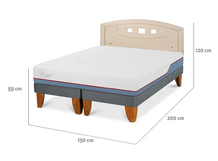 JUEGO DE DORMITORIO CIC CAMA EUROPEA EXCELLENCE PLUS BD 2 PLAZAS + RESPALDO GALES ALPINO - 3