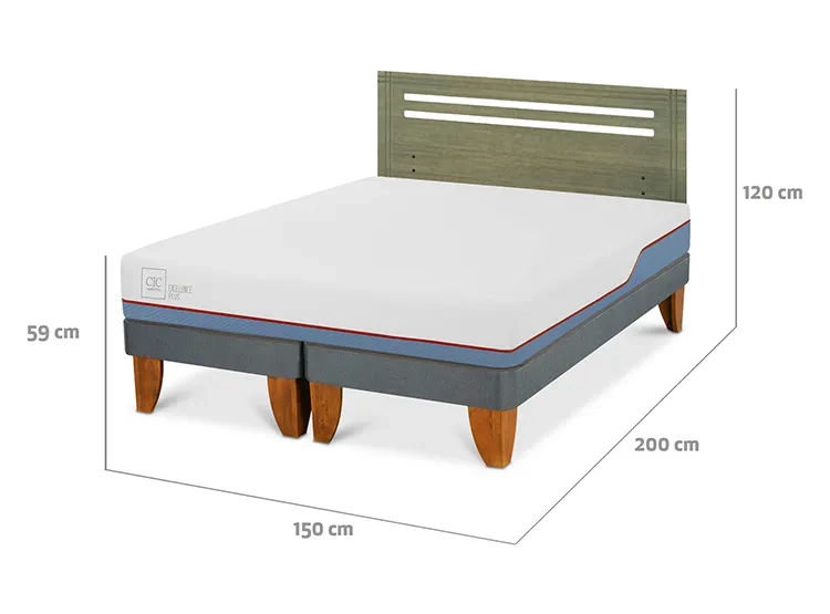 JUEGO DE DORMITORIO CIC CAMA EUROPEA EXCELLENCE PLUS BD 2 PLAZAS + RESPALDO MUNICH OLIVO - 3