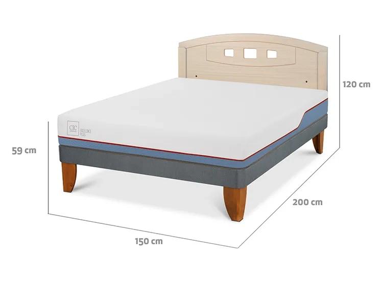 JUEGO DE DORMITORIO CIC CAMA EUROPEA EXCELLENCE PLUS BN 2 PLAZAS + RESPALDO GALES ALPINO - 3
