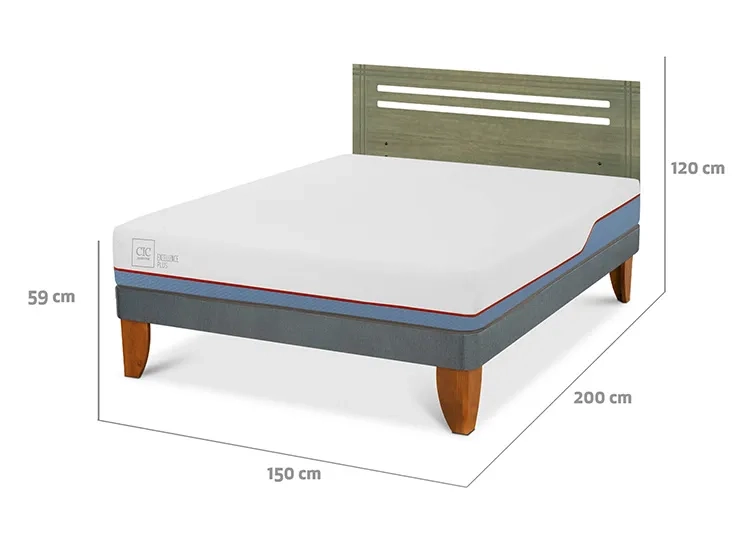 JUEGO DE DORMITORIO CIC CAMA EUROPEA EXCELLENCE PLUS BN 2 PLAZAS + RESPALDO MUNICH OLIVO - 3