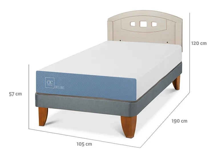 JUEGO DE DORMITORIO CIC CAMA EUROPEA EXCELLENCE 1.5 PLAZAS + RESPALDO GALES ALPINO - 3