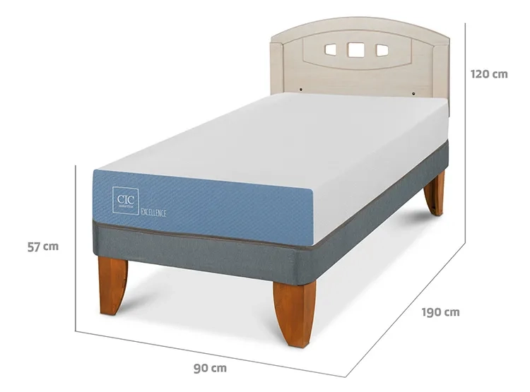 JUEGO DE DORMITORIO CIC CAMA EUROPEA EXCELLENCE 1 PLAZA + RESPALDO GALES ALPINO - 3