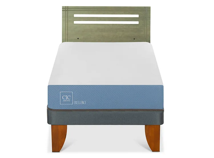 JUEGO DE DORMITORIO CIC CAMA EUROPEA EXCELLENCE 1 PLAZA + RESPALDO MUNICH OLIVO - 1