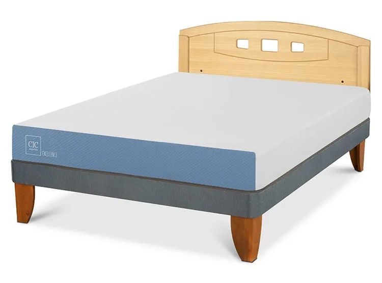 JUEGO DE DORMITORIO CIC CAMA EUROPEA EXCELLENCE BN 2 PLAZAS + RESPALDO GALES MOSTAZA - 2