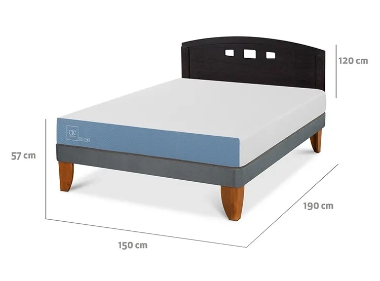 JUEGO DE DORMITORIO CIC CAMA EUROPEA EXCELLENCE BN 2 PLAZAS + RESPALDO GALES NEGRO - 3
