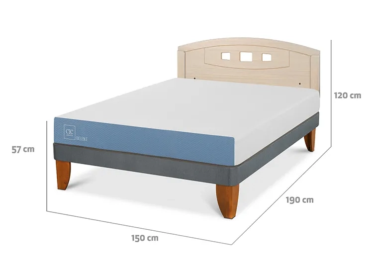 JUEGO DE DORMITORIO CIC CAMA EUROPEA EXCELLENCE BN 2 PLAZAS + RESPALDO GALES ALPINO - 3