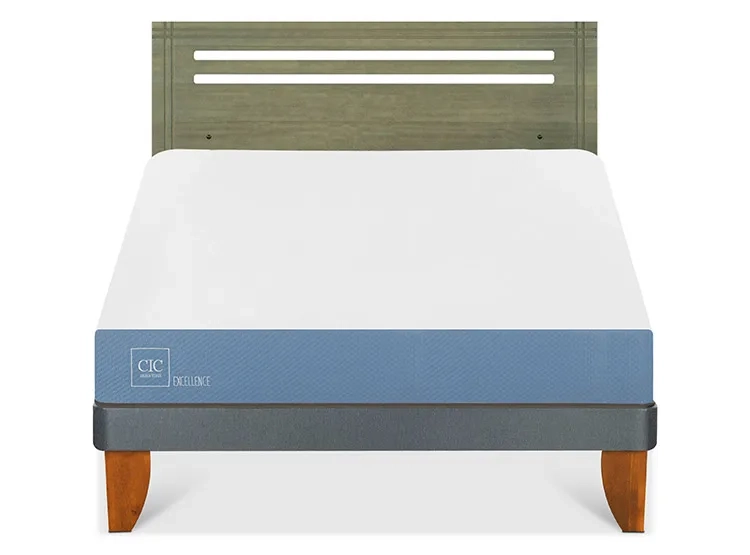 JUEGO DE DORMITORIO CIC CAMA EUROPEA EXCELLENCE BN 2 PLAZAS + RESPALDO MUNICH OLIVO - 1