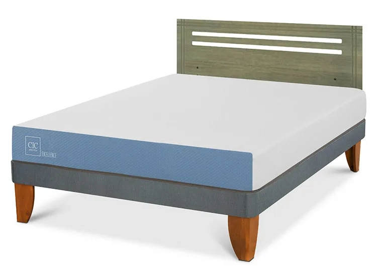 JUEGO DE DORMITORIO CIC CAMA EUROPEA EXCELLENCE BN 2 PLAZAS + RESPALDO MUNICH OLIVO - 2