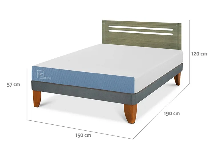 JUEGO DE DORMITORIO CIC CAMA EUROPEA EXCELLENCE BN 2 PLAZAS + RESPALDO MUNICH OLIVO - 3