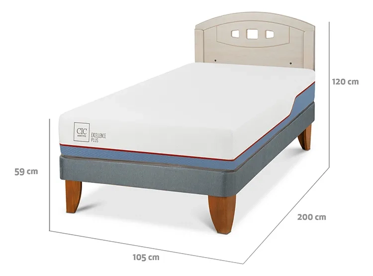 JUEGO DE DORMITORIO CIC CAMA EUROPEA EXCELLENCE PLUS 1.5 PLAZAS + RESPALDO GALE ALPINO - 3