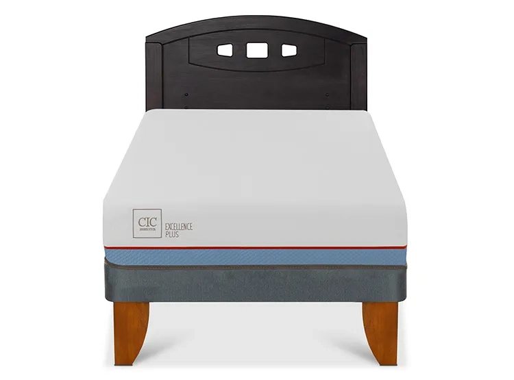 JUEGO DE DORMITORIO CIC CAMA EUROPEA EXCELLENCE PLUS 1.5 PLAZAS + RESPALDO GALES NEGRO - 1
