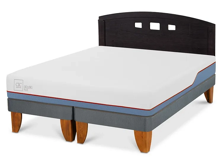 JUEGO DE DORMITORIO CIC CAMA EUROPEA EXCELLENCE PLUS BD 2 PLAZAS + RESPALDO GALES NEGRO - 2