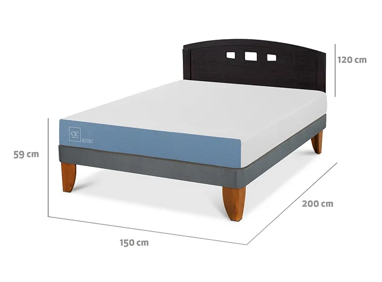 JUEGO DE DORMITORIO CIC CAMA EUROPEA EXCELLENCE PLUS BN 2 PLAZAS + RESPALDO GALES NEGRO - 3