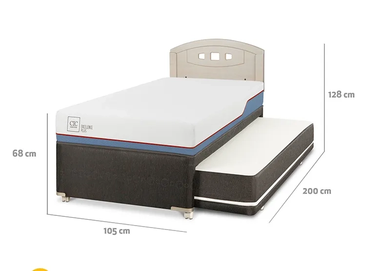 JUEGO DE DORMITORIO CIC CAMA DIVAN EXCELLENCE PLUS 1.5 PLAZAS NEGRO + RESPALDO GALES ALPINO - 3