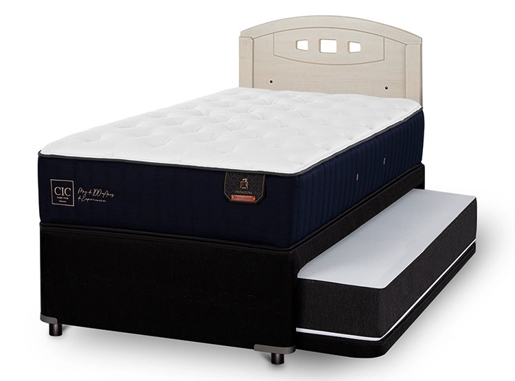 JUEGO DE DORMITORIO CIC CAMA DIVAN PREMIUM 1.5 PLAZAS NEGRO + RESPALDO GALES ALPINO - 2