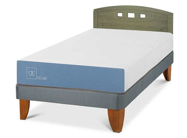 JUEGO DE DORMITORIO CIC CAMA EUROPEA EXCELLENCE 1.5 PLAZAS + RESPALDO GALES OLIVO - 2