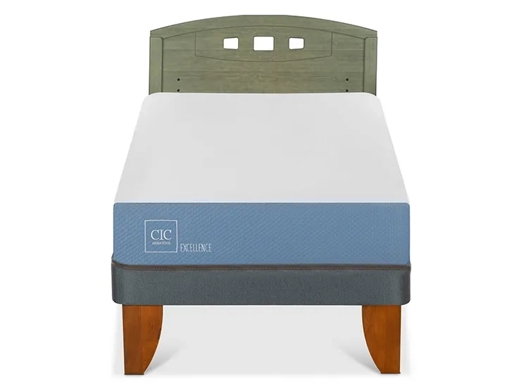 JUEGO DE DORMITORIO CIC CAMA EUROPEA EXCELLENCE 1 PLAZA + RESPALDO GALES OLIVO - 1