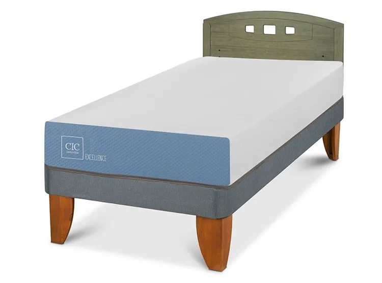JUEGO DE DORMITORIO CIC CAMA EUROPEA EXCELLENCE 1 PLAZA + RESPALDO GALES OLIVO - 2