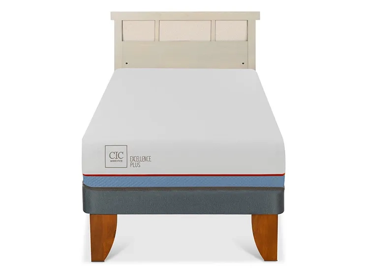 JUEGO DE DORMITORIO CIC CAMA EUROPEA EXCELLENCE PLUS 1.5 PLAZAS + RESPALDO DUBLIN ALPINO - 1
