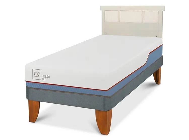 JUEGO DE DORMITORIO CIC CAMA EUROPEA EXCELLENCE PLUS 1.5 PLAZAS + RESPALDO DUBLIN ALPINO - 2