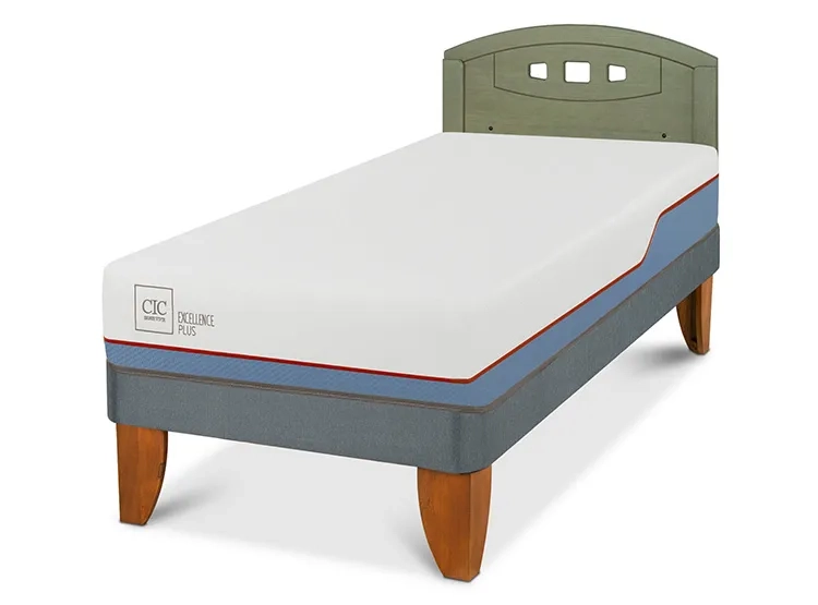 JUEGO DE DORMITORIO CIC CAMA EUROPEA EXCELLENCE PLUS 1.5 PLAZAS + RESPALDO GALES OLIVO - 2