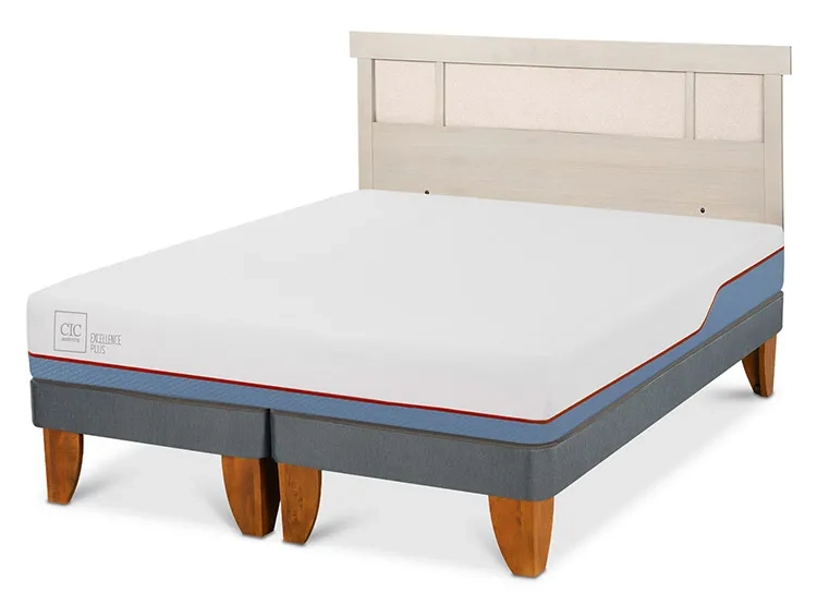 JUEGO DE DORMITORIO CIC CAMA EUROPEA EXCELLENCE PLUS BD 2 PLAZAS + RESPALDO DUBLIN ALPINO - 2