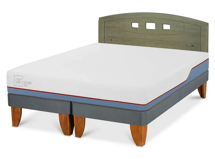 JUEGO DE DORMITORIO CIC CAMA EUROPEA EXCELLENCE PLUS BD 2 PLAZAS + RESPALDO GALES OLIVO - 2