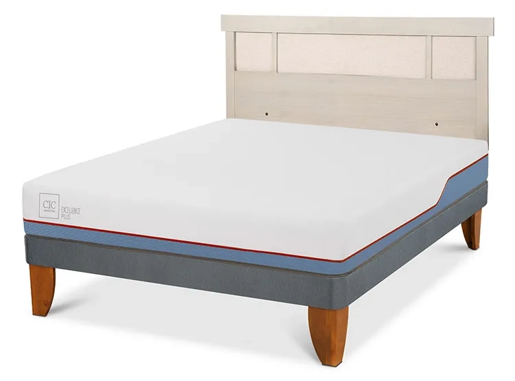 JUEGO DE DORMITORIO CIC CAMA EUROPEA EXCELLENCE PLUS BN 2 PLAZAS + RESPALDO DUBLIN ALPINO - 2