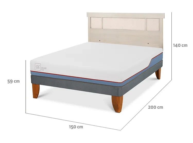 JUEGO DE DORMITORIO CIC CAMA EUROPEA EXCELLENCE PLUS BN 2 PLAZAS + RESPALDO DUBLIN ALPINO - 3