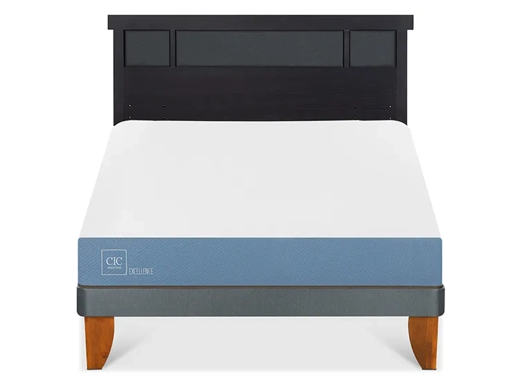 JUEGO DE DORMITORIO CIC CAMA EUROPEA EXCELLENCE PLUS BN 2 PLAZAS + RESPALDO DUBLIN NEGRO - 1