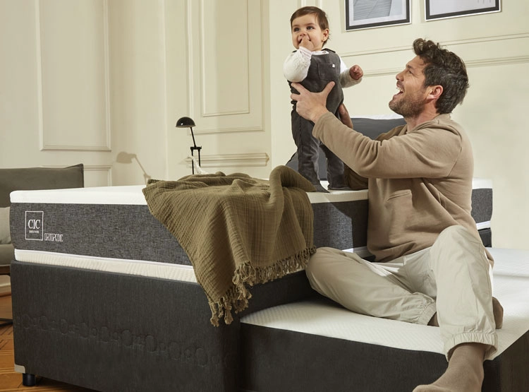 JUEGO DE DORMITORIO CIC CAMA DIVAN ORTOPEDIC 1.5 PLAZAS NEGRO + RESPALDO DUBLIN ALPINO - 6