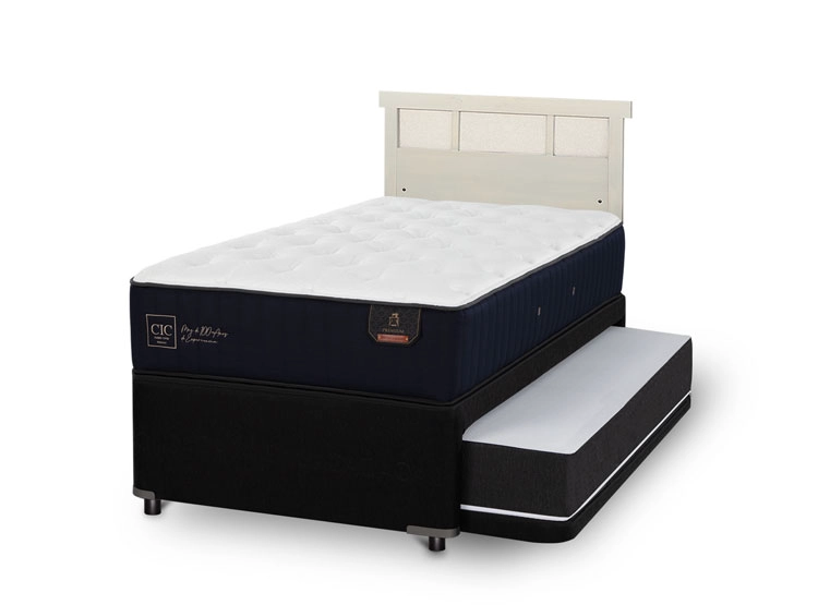 JUEGO DE DORMITORIO CIC CAMA DIVAN PREMIUM 1.5 PLAZAS NEGRO + RESPALDO DUBLIN ALPINO - 2