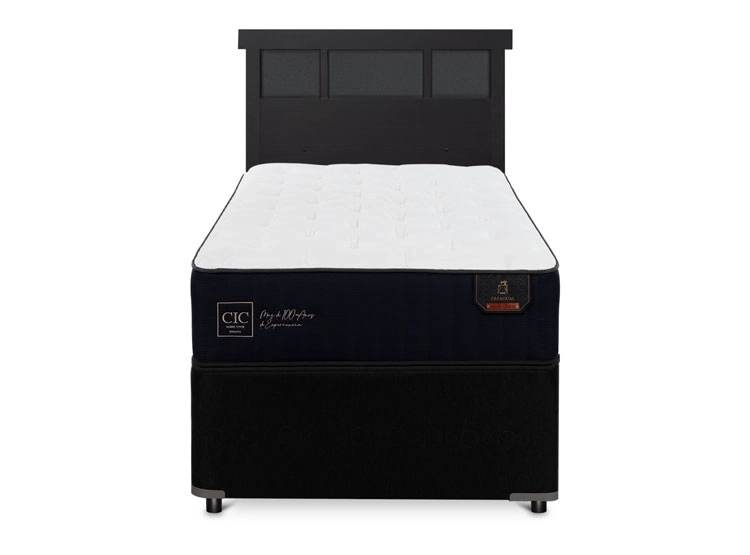 JUEGO DE DORMITORIO CIC CAMA DIVAN PREMIUM 1.5 PLAZAS NEGRO + RESPALDO DUBLIN - 1