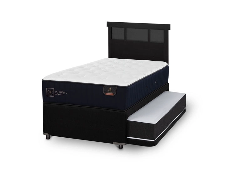 JUEGO DE DORMITORIO CIC CAMA DIVAN PREMIUM 1.5 PLAZAS NEGRO + RESPALDO DUBLIN - 2