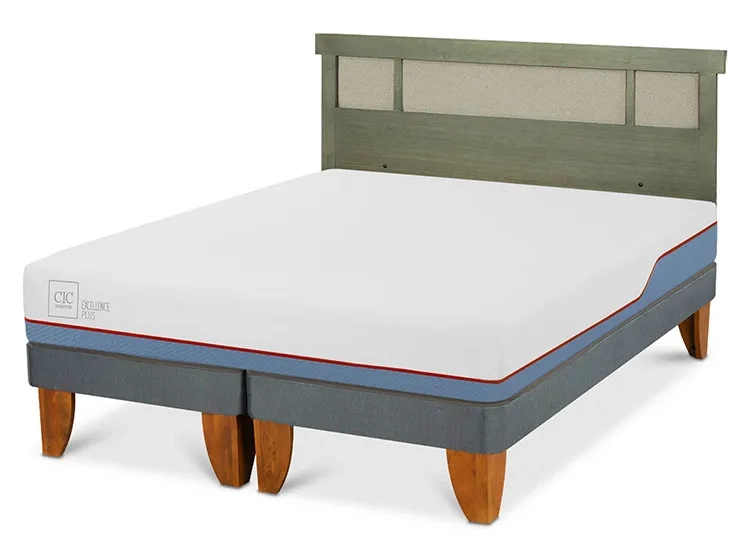 JUEGO DE DORMITORIO CIC CAMA EUROPEA EXCELLENCE PLUS BD 2 PLAZAS + RESPALDO DUBLIN OLIVO - 2