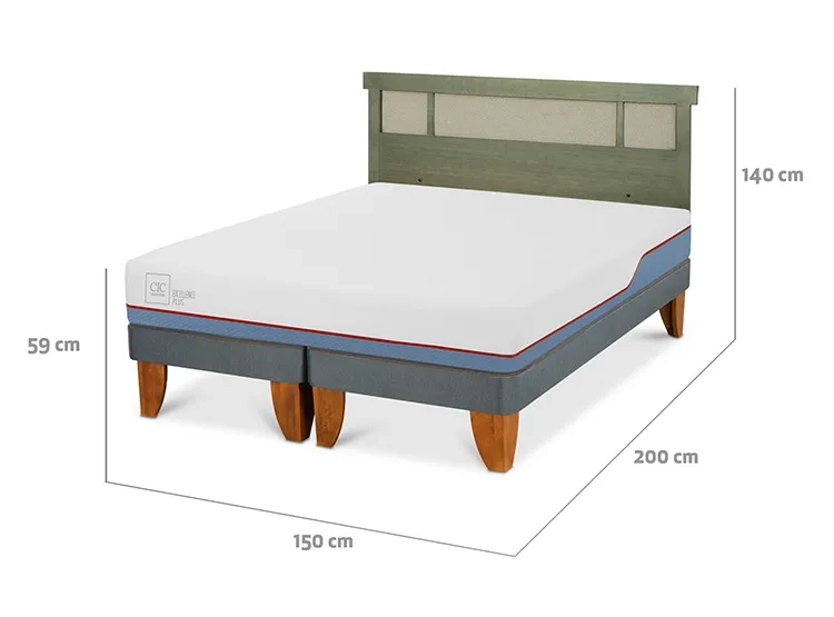 JUEGO DE DORMITORIO CIC CAMA EUROPEA EXCELLENCE PLUS BD 2 PLAZAS + RESPALDO DUBLIN OLIVO - 3