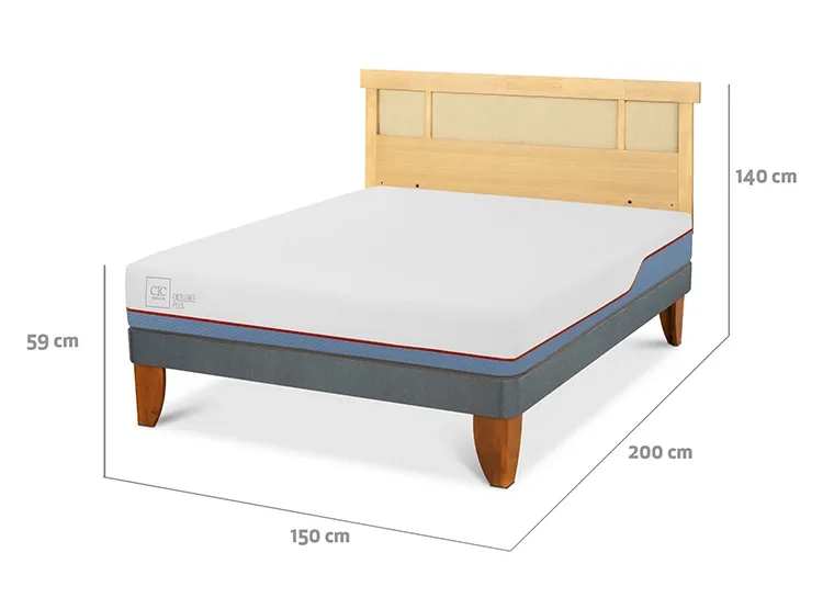 JUEGO DE DORMITORIO CIC CAMA EUROPEA EXCELLENCE PLUS BN 2 PLAZAS + RESPALDO DUBLIN MOSTAZA - 3