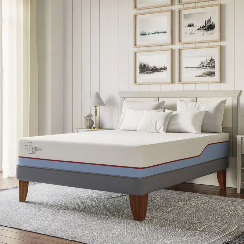JUEGO DE DORMITORIO CIC CAMA EUROPEA EXCELLENCE PLUS BN 2 PLAZAS + RESPALDO DUBLIN OLIVO - 9