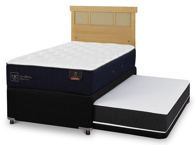 JUEGO DE DORMITORIO CIC CAMA DIVAN PREMIUM 1.5 PLAZAS NEGRO + RESPALDO DUBLIN MOSTAZA - 2