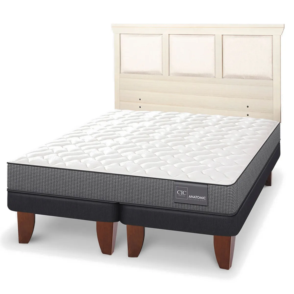 JUEGO DE DORMITORIO CIC CAMA EUROPEA ANATOMIC BD 2 PLAZAS + RESPALDO TORINO ALPINO - 2