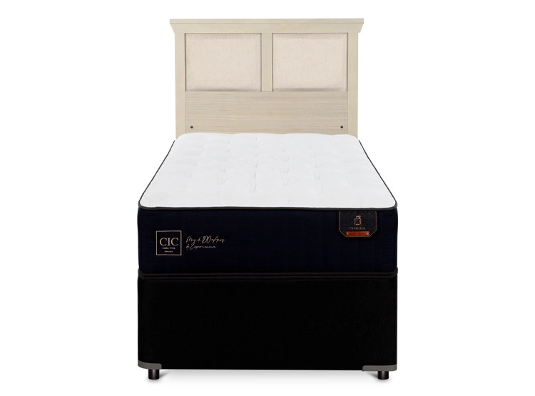 JUEGO DE DORMITORIO CIC CAMA DIVAN PREMIUM 1.5 PLAZAS NEGRO + RESPALDO TORINO ALPINO - 1