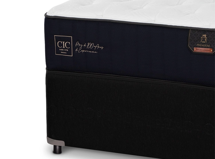 JUEGO DE DORMITORIO CIC CAMA DIVAN PREMIUM 1.5 PLAZAS NEGRO + RESPALDO TORINO ALPINO - 4